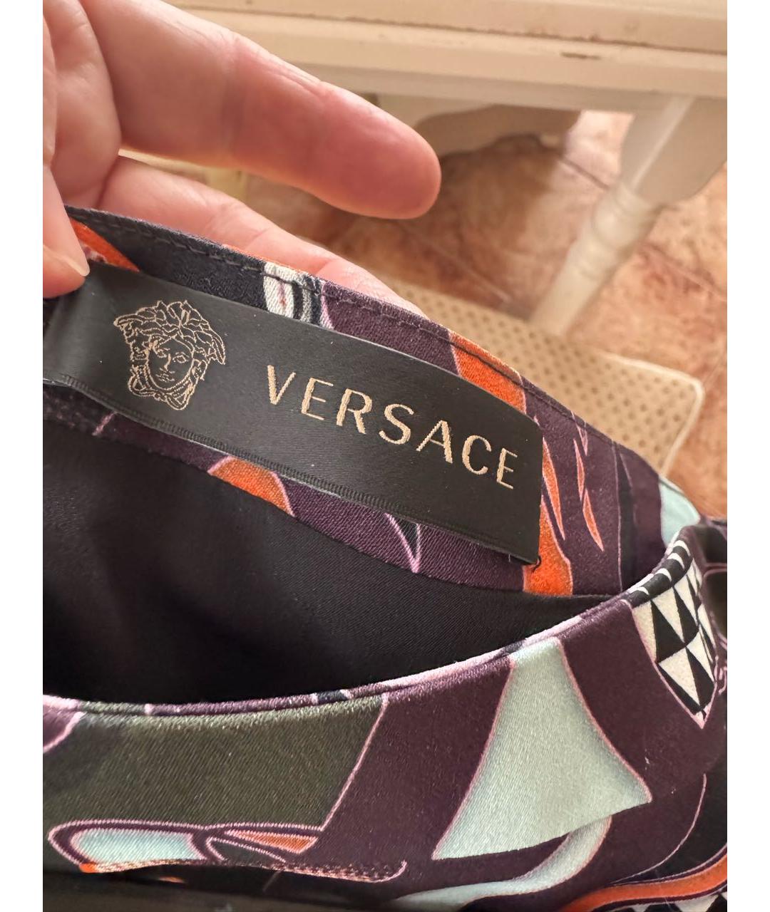 VERSACE Бордовая вискозная юбка мини, фото 3