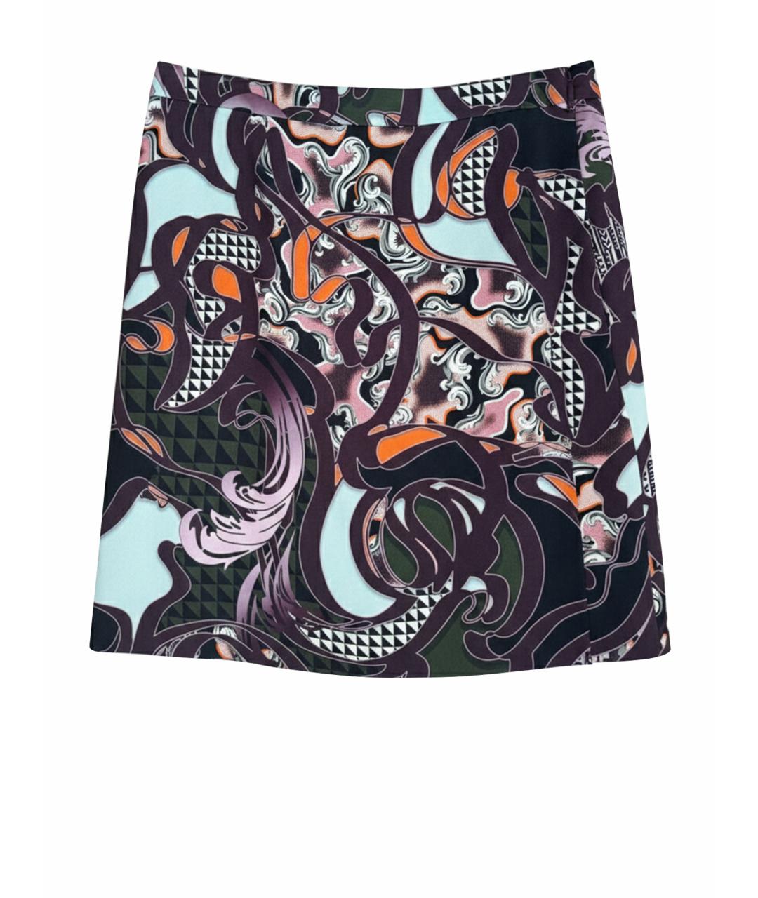 VERSACE Бордовая вискозная юбка мини, фото 1