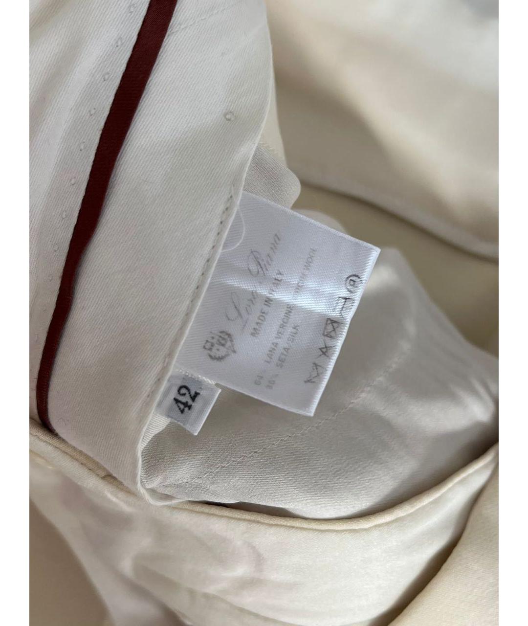 LORO PIANA Бежевые брюки узкие, фото 4