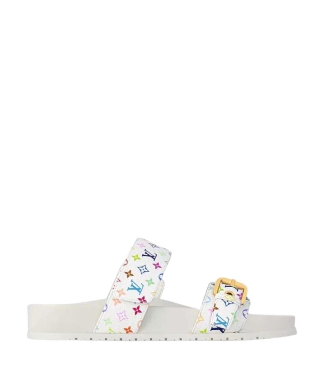 LOUIS VUITTON Мульти кожаные шлепанцы, фото 1