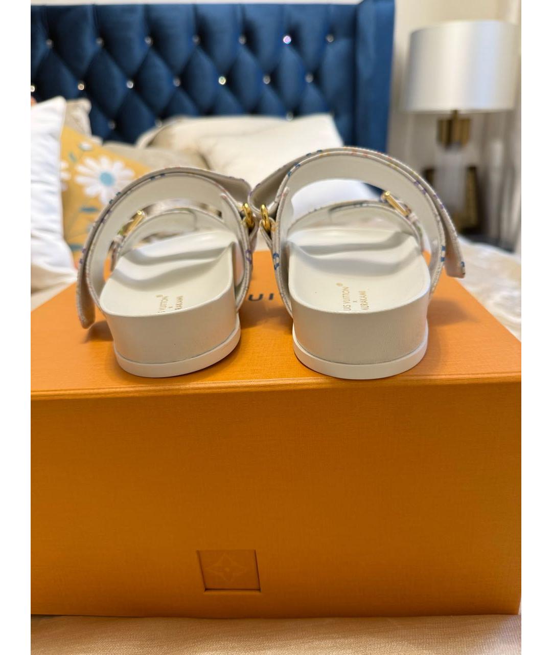 LOUIS VUITTON Мульти кожаные шлепанцы, фото 3