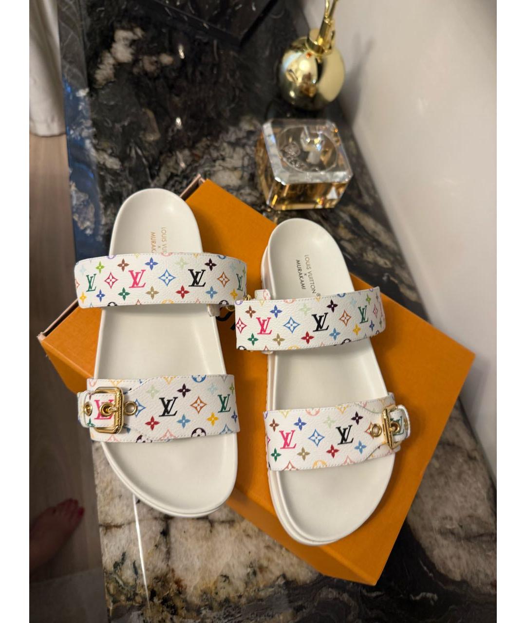 LOUIS VUITTON Мульти кожаные шлепанцы, фото 2