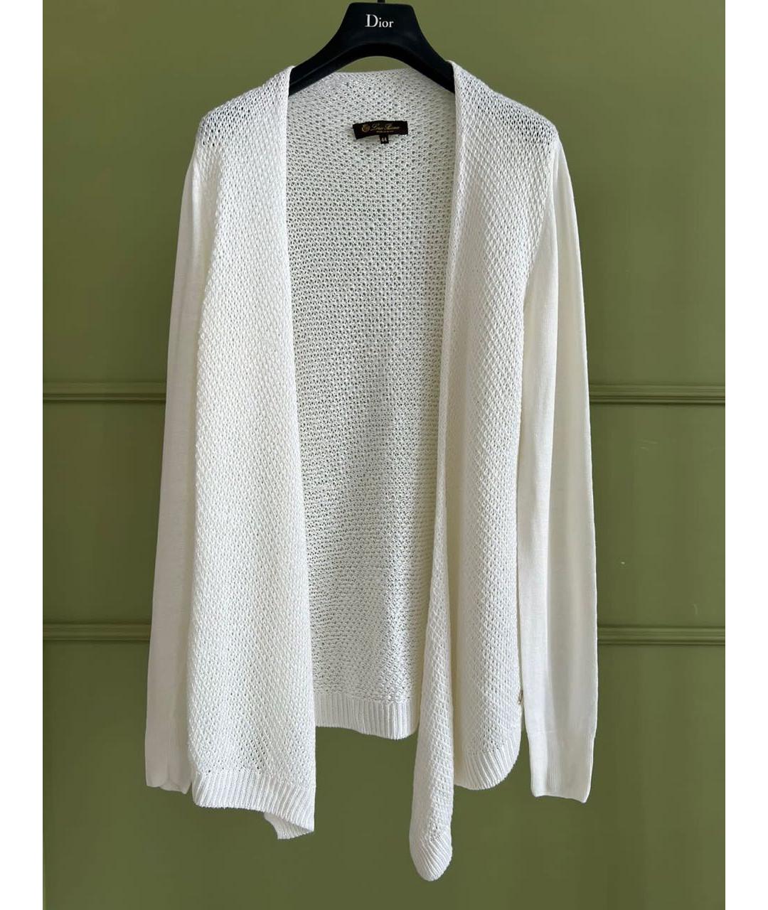 LORO PIANA Белый льняной кардиган, фото 8