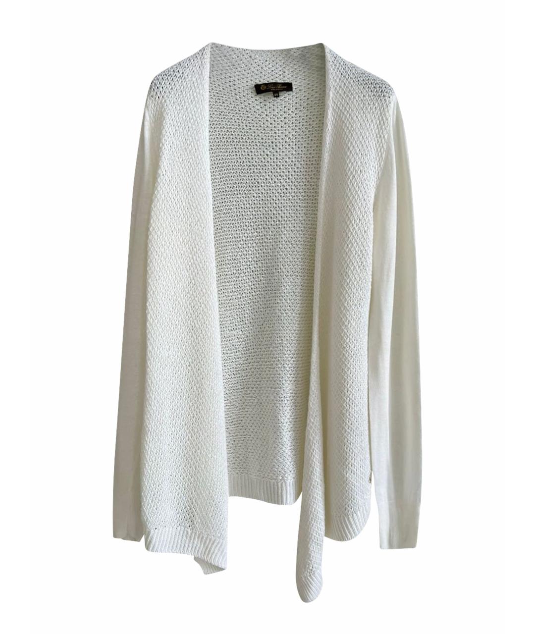 LORO PIANA Белый льняной кардиган, фото 1