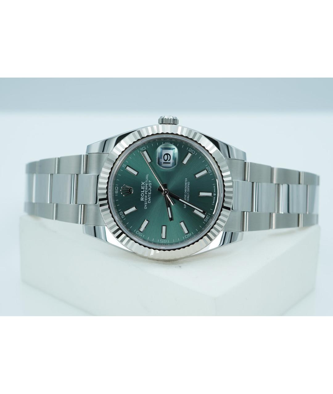 ROLEX Зеленые металлические часы, фото 5