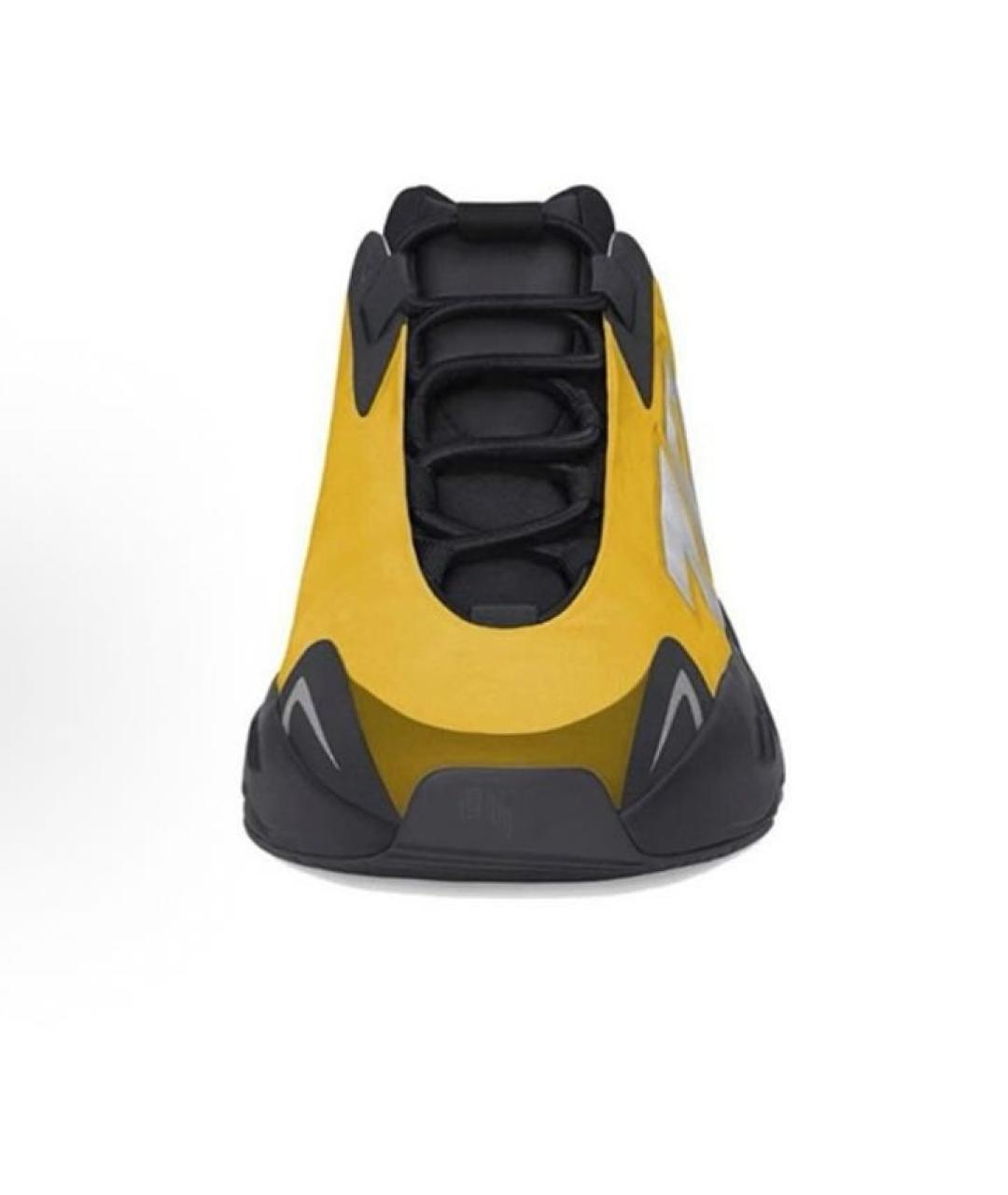 ADIDAS YEEZY Горчичные текстильные низкие кроссовки / кеды, фото 3