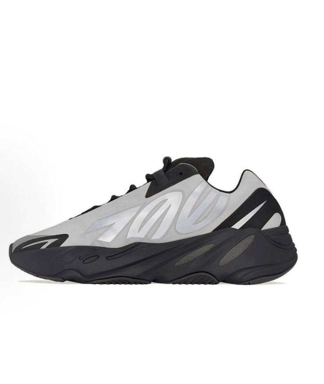 ADIDAS YEEZY Серебряные текстильные низкие кроссовки / кеды, фото 2