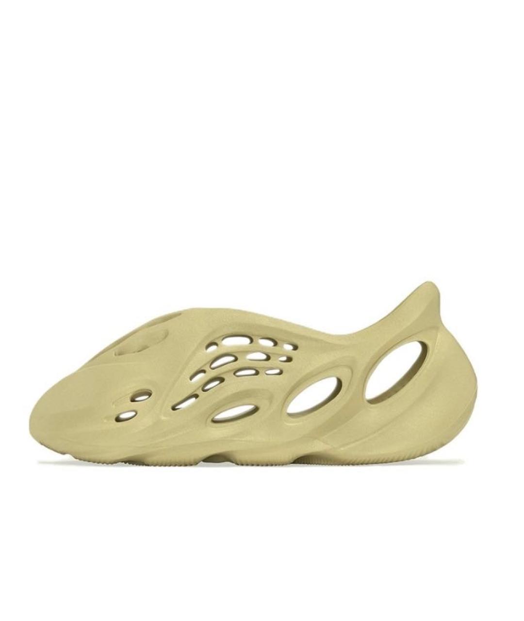 ADIDAS YEEZY Бежевые резиновые низкие кроссовки / кеды, фото 2