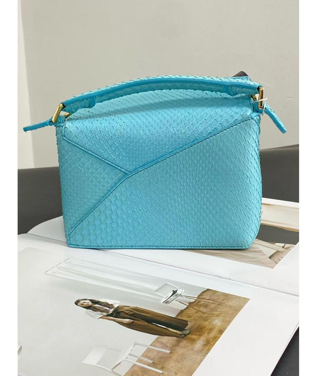 LOEWE Голубая кожаная сумка через плечо, фото 4