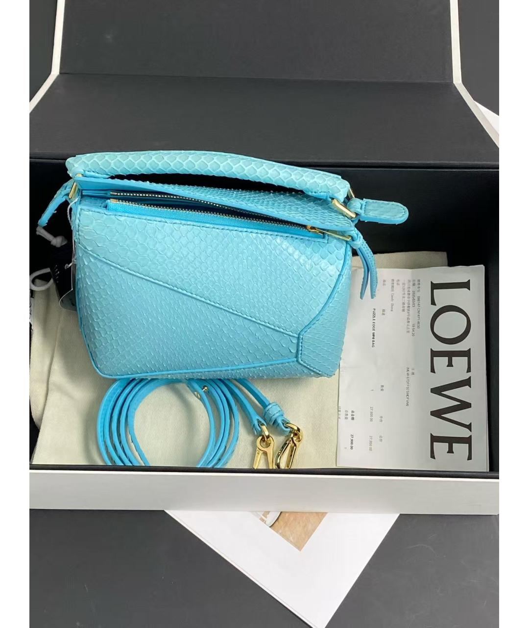 LOEWE Голубая кожаная сумка через плечо, фото 2