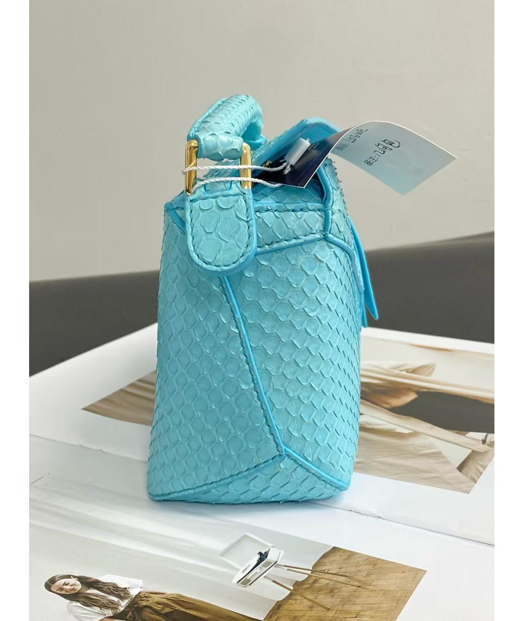 LOEWE Голубая кожаная сумка через плечо, фото 5