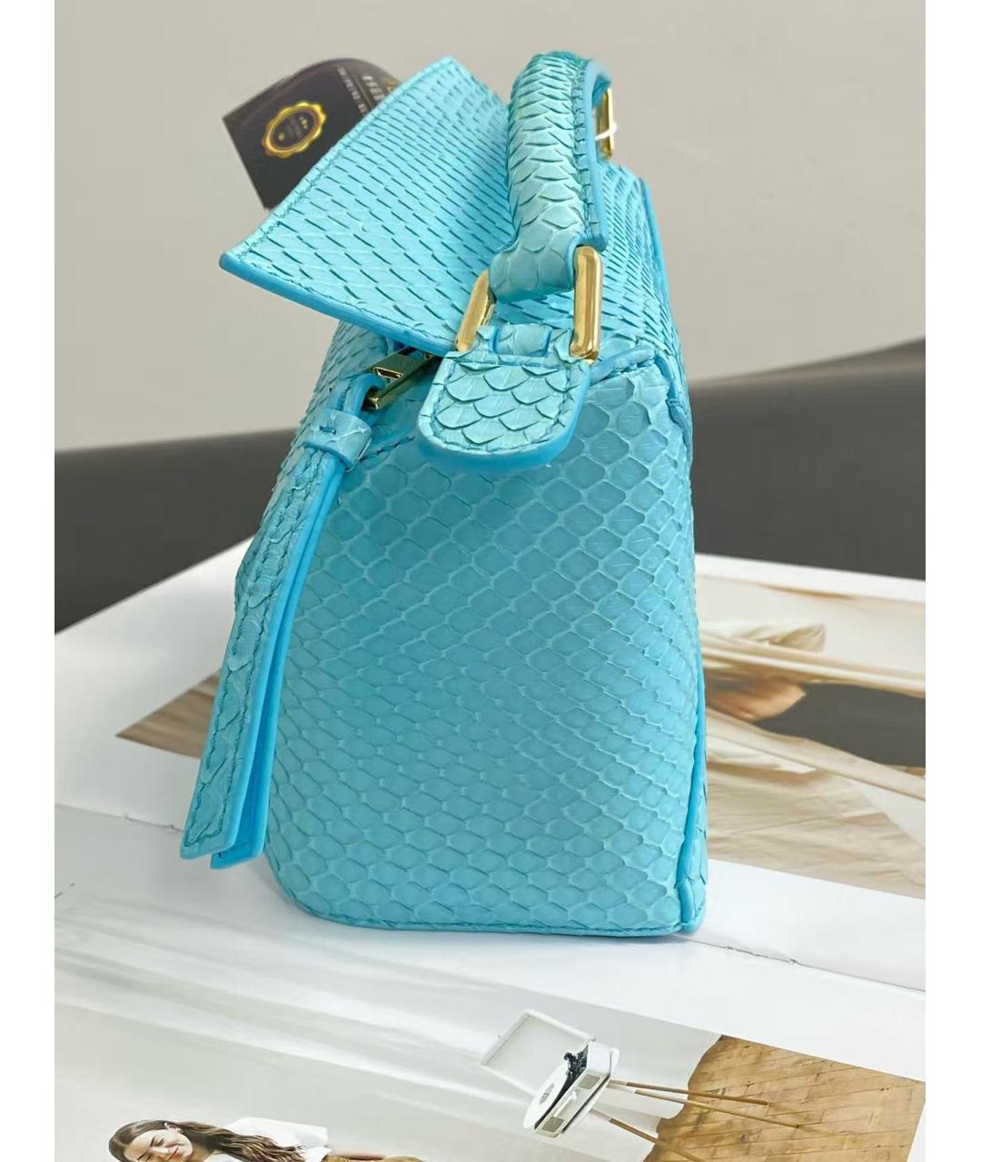 LOEWE Голубая кожаная сумка через плечо, фото 6