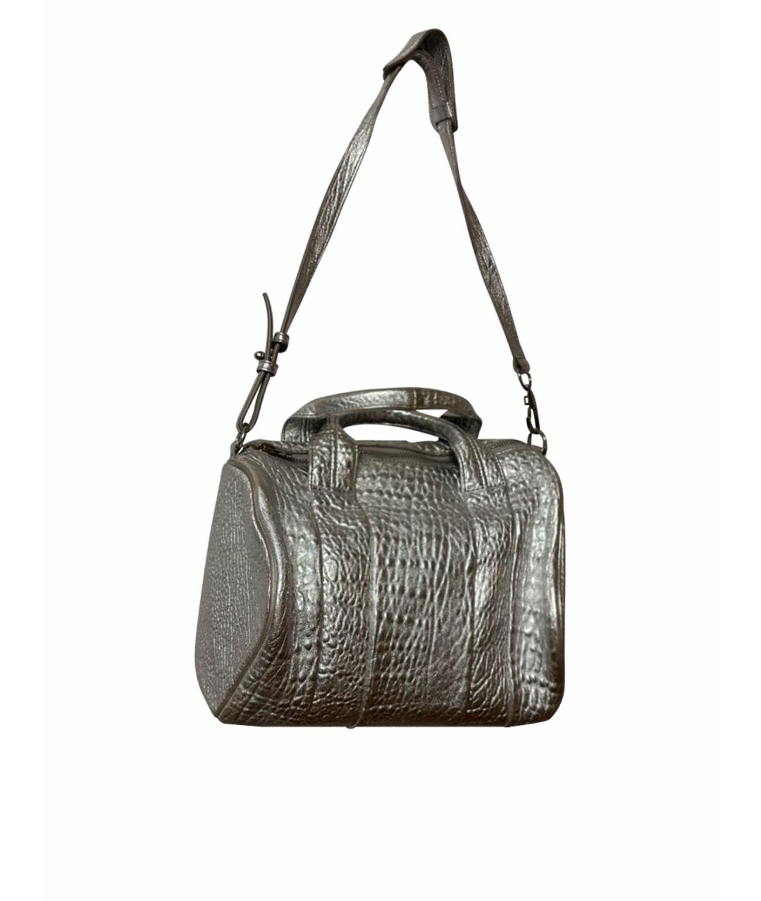 ALEXANDER WANG Серебряная кожаная сумка с короткими ручками, фото 1