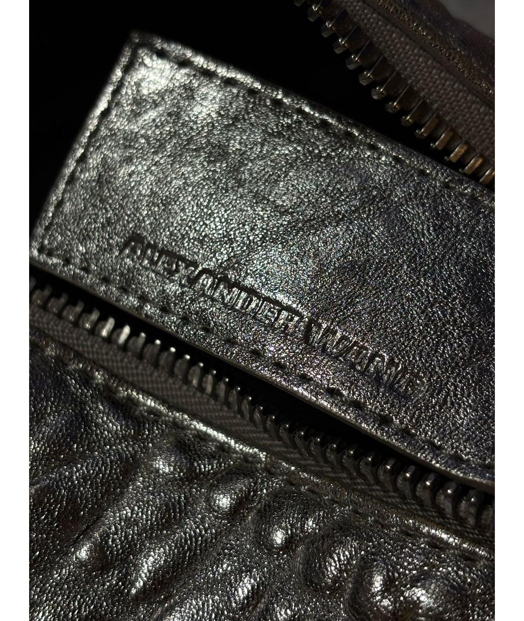 ALEXANDER WANG Серебряная кожаная сумка с короткими ручками, фото 4
