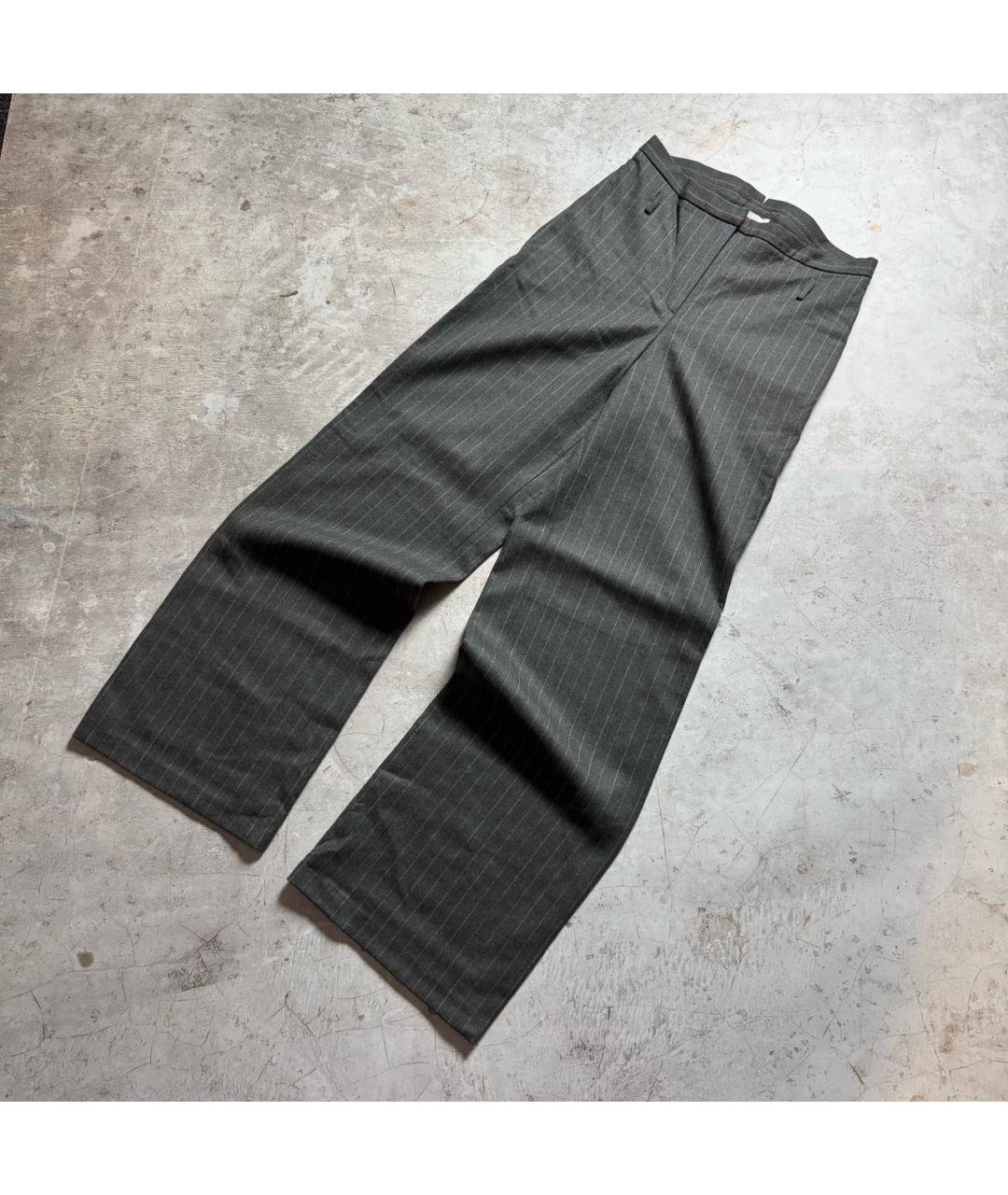 MALO Серые шерстяные брюки широкие, фото 9