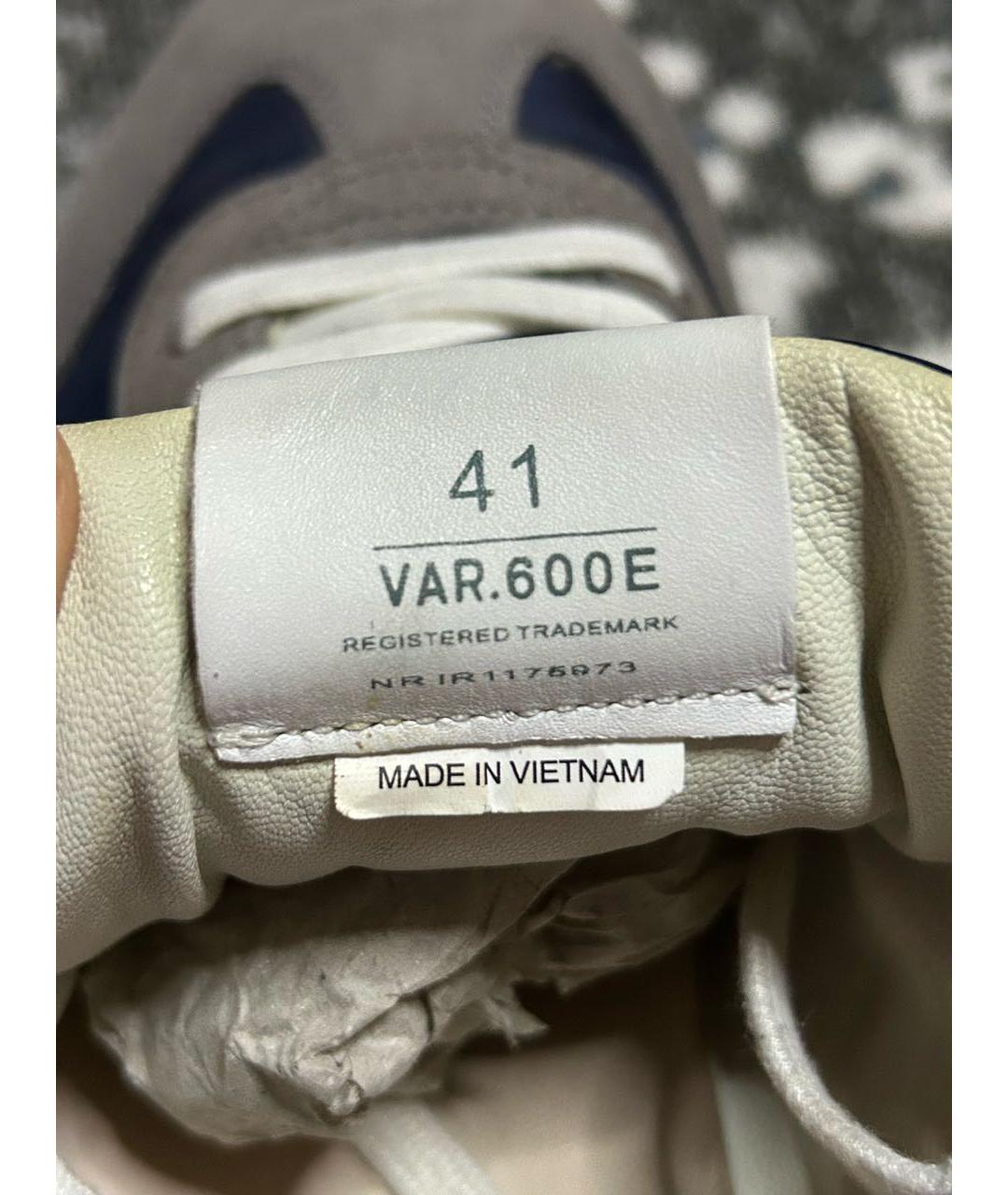 PREMIATA Темно-синие замшевые низкие кроссовки / кеды, фото 7