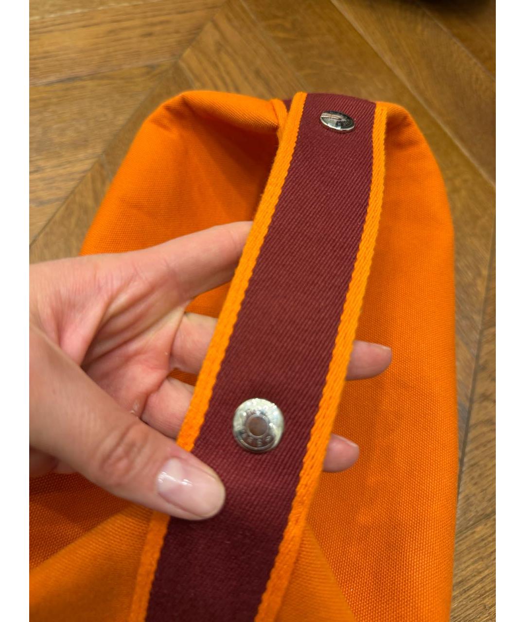 HERMES Оранжевая тканевая косметичка, фото 2