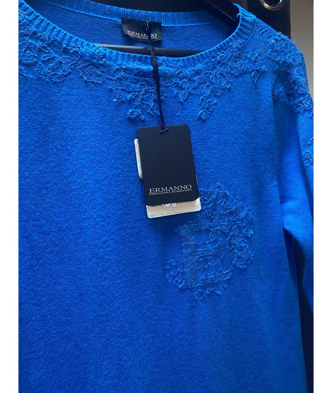 ERMANNO SCERVINO Синее полиэстеровое повседневное платье, фото 5