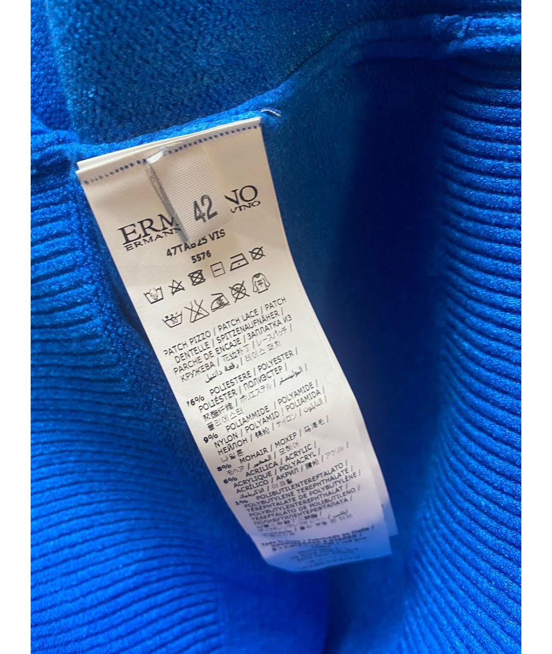 ERMANNO SCERVINO Синее полиэстеровое повседневное платье, фото 3