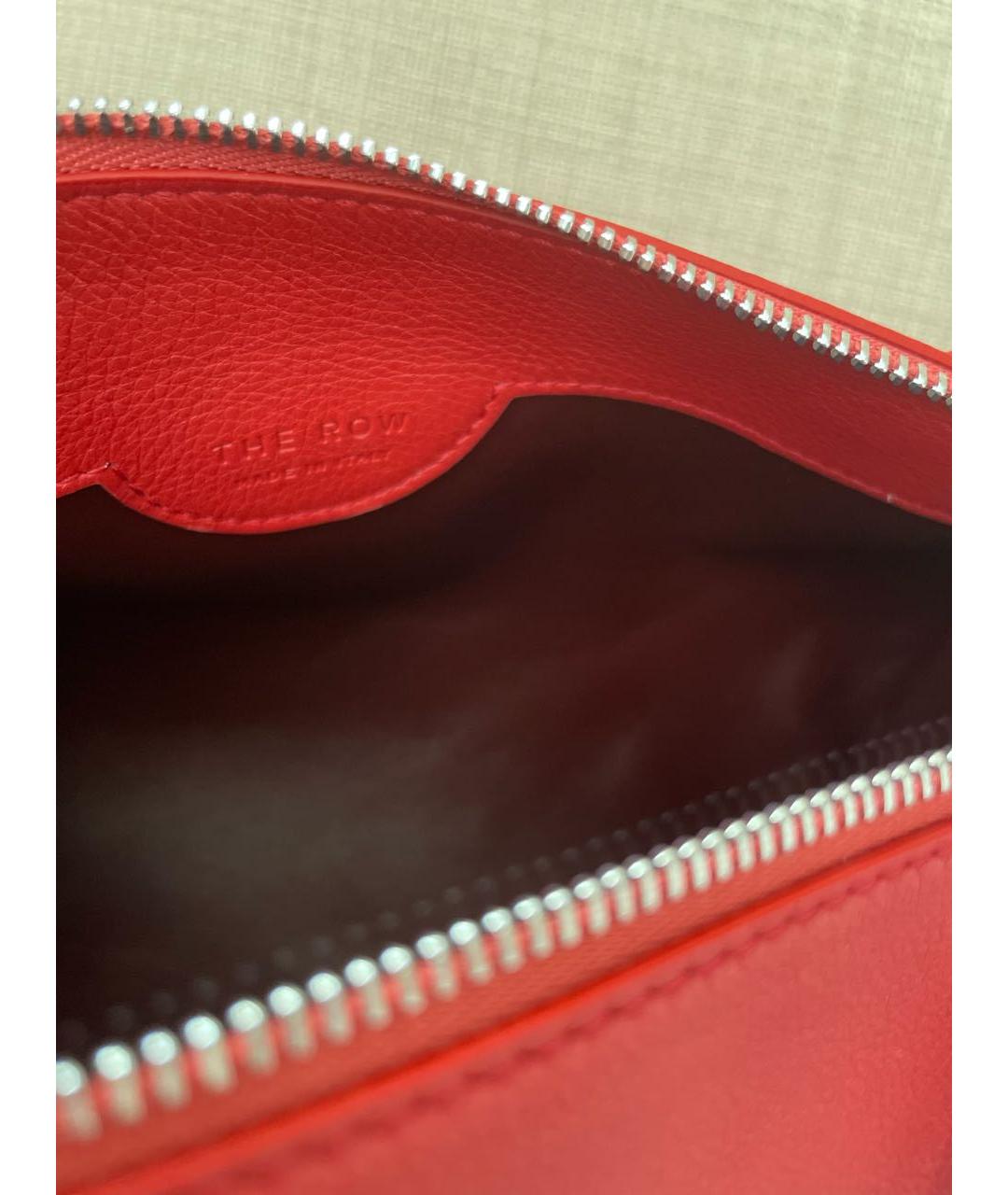 THE ROW Красная кожаная сумка с короткими ручками, фото 4