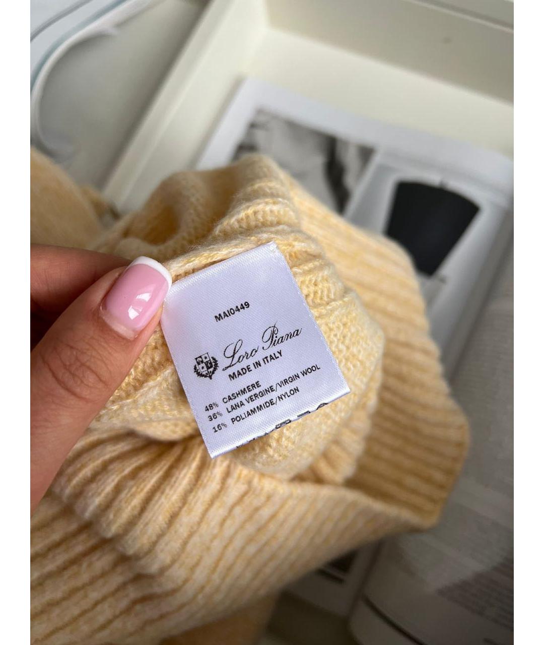 LORO PIANA Желтый кашемировый джемпер / свитер, фото 4