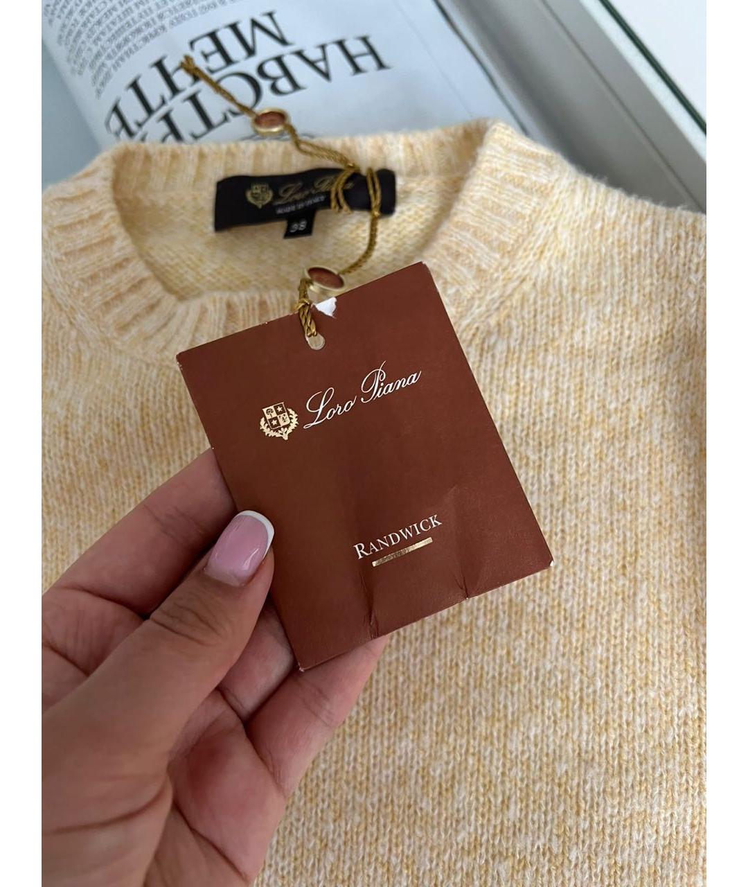 LORO PIANA Желтый кашемировый джемпер / свитер, фото 6