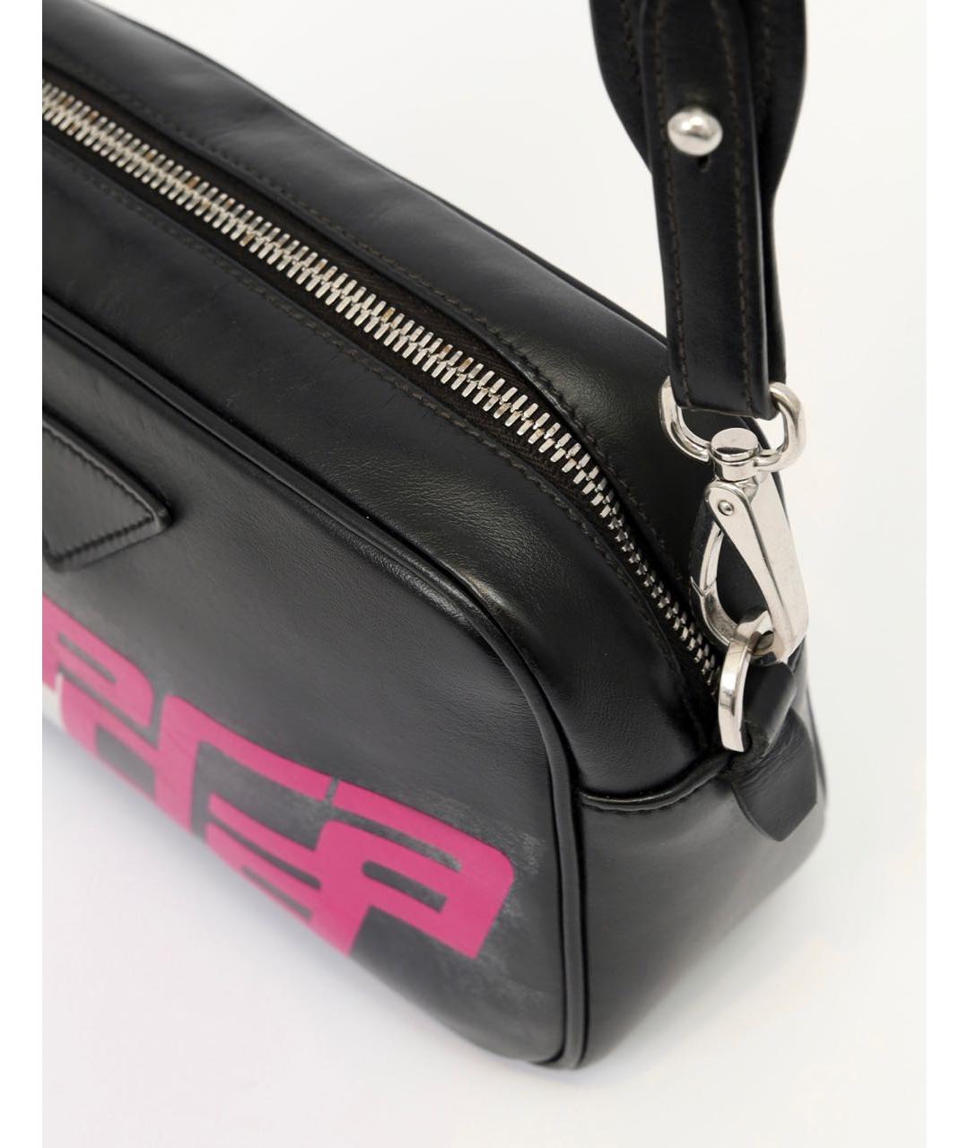 PRADA Черная кожаная сумка через плечо, фото 8