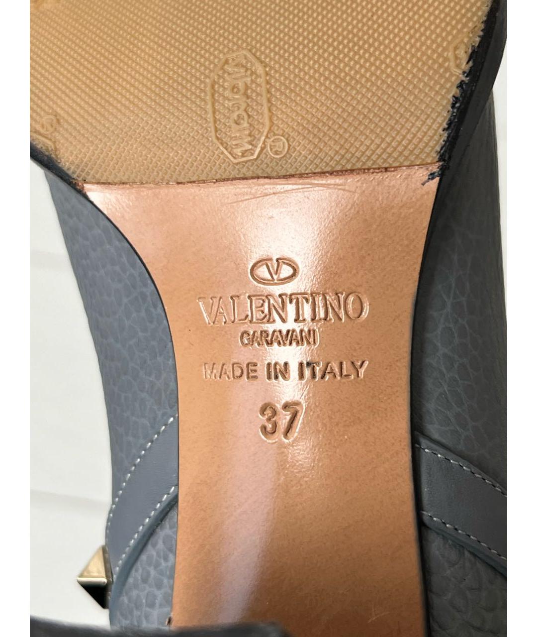 VALENTINO Серые кожаные ботильоны, фото 6