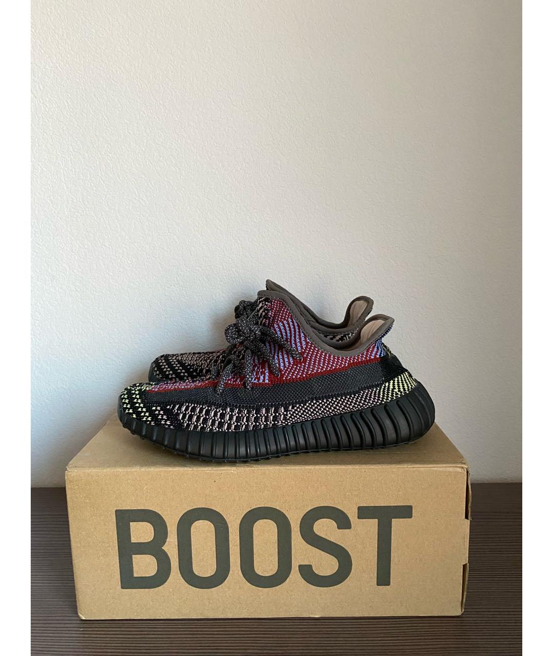 ADIDAS YEEZY Черные текстильные низкие кроссовки / кеды, фото 3