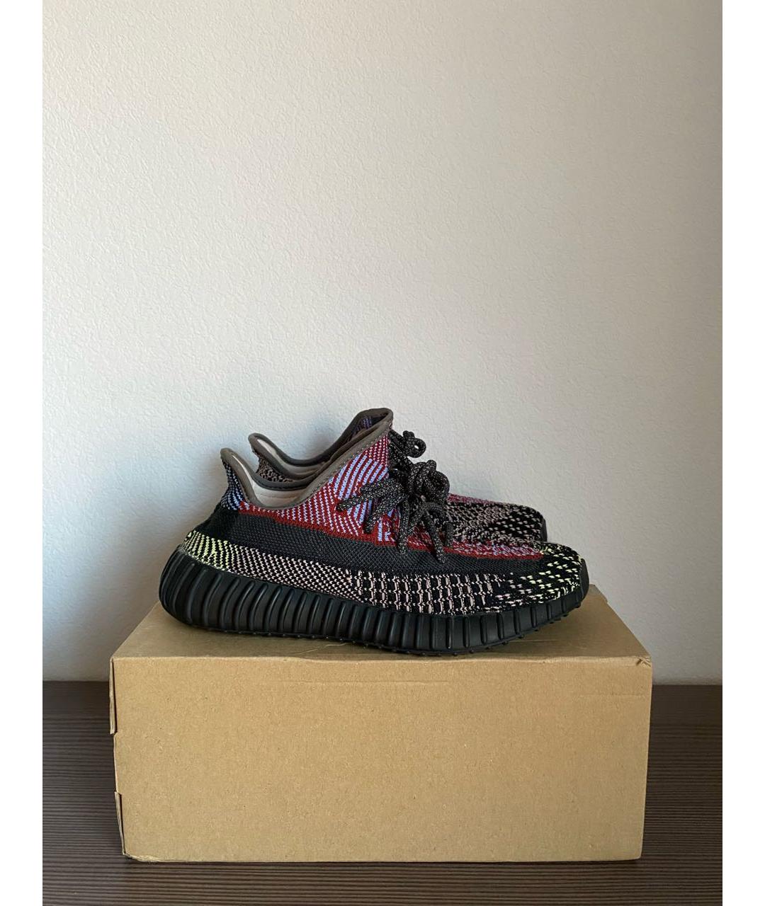 ADIDAS YEEZY Черные текстильные низкие кроссовки / кеды, фото 4