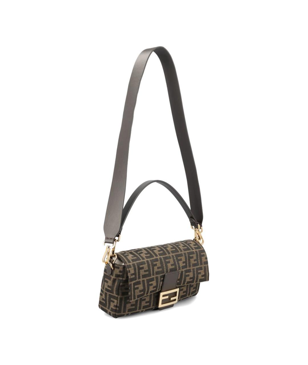 FENDI Коричневая тканевая сумка через плечо, фото 3