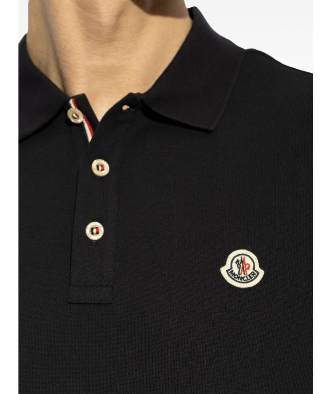 MONCLER Черная хлопковая футболка, фото 4
