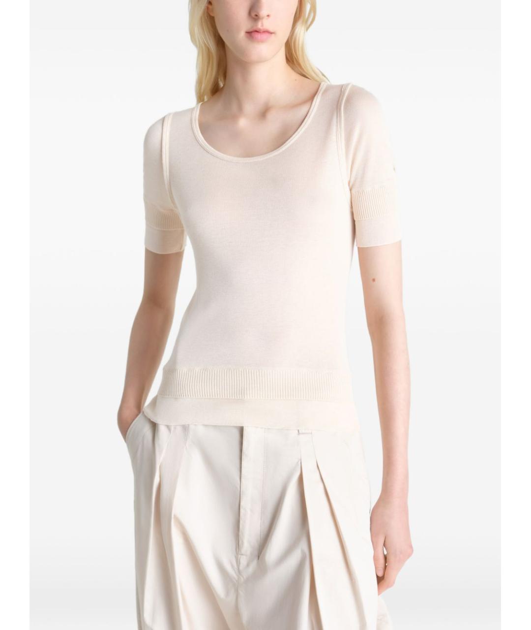 LEMAIRE Бежевая вискозная футболка, фото 4