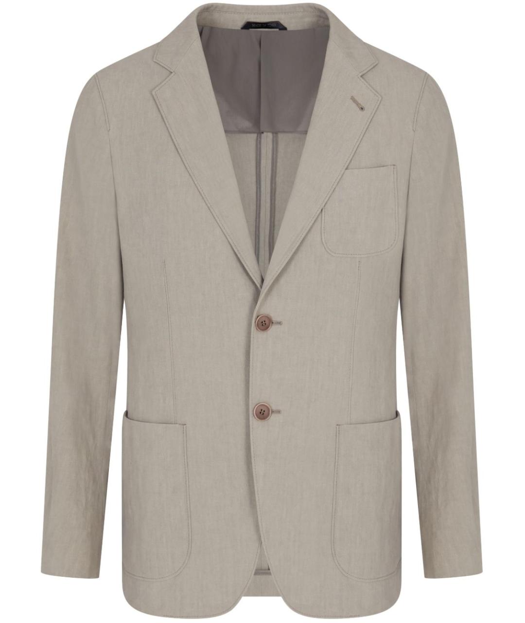GIORGIO ARMANI Бежевый льняной пиджак, фото 1