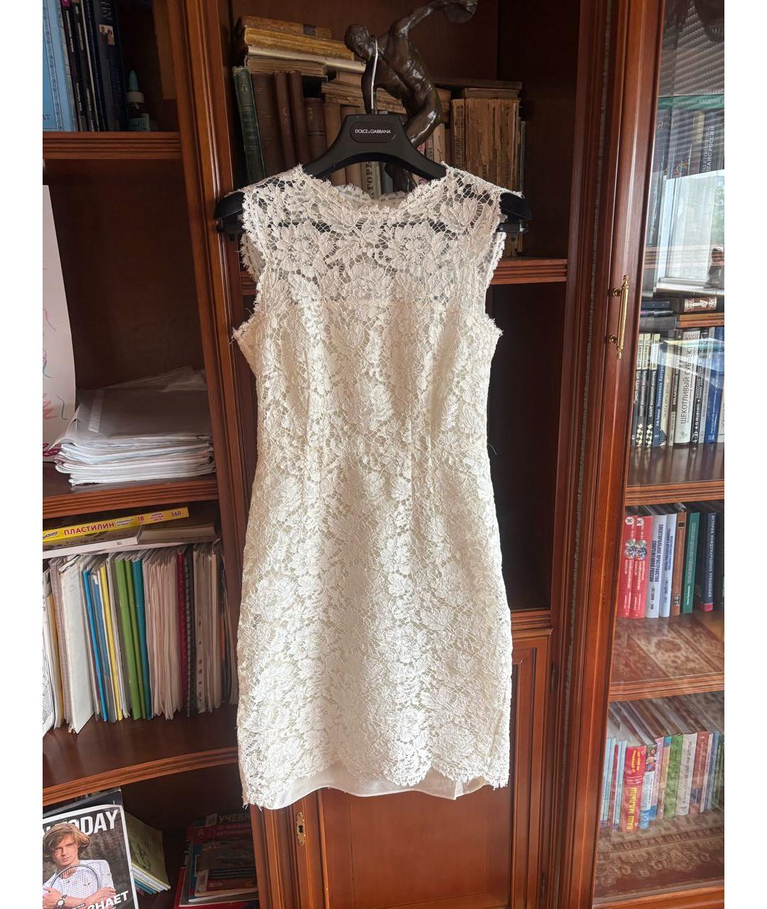 VALENTINO Белое кружевное коктейльное платье, фото 2