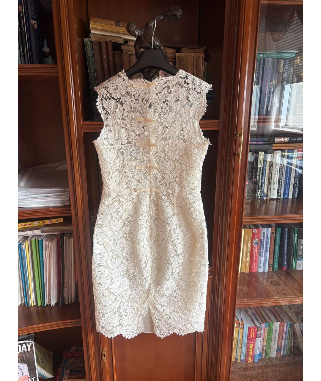 VALENTINO Белое кружевное коктейльное платье, фото 5
