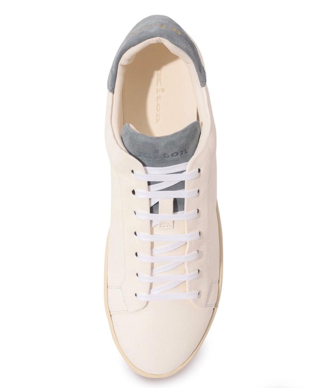 KITON Белые кожаные кеды, фото 3