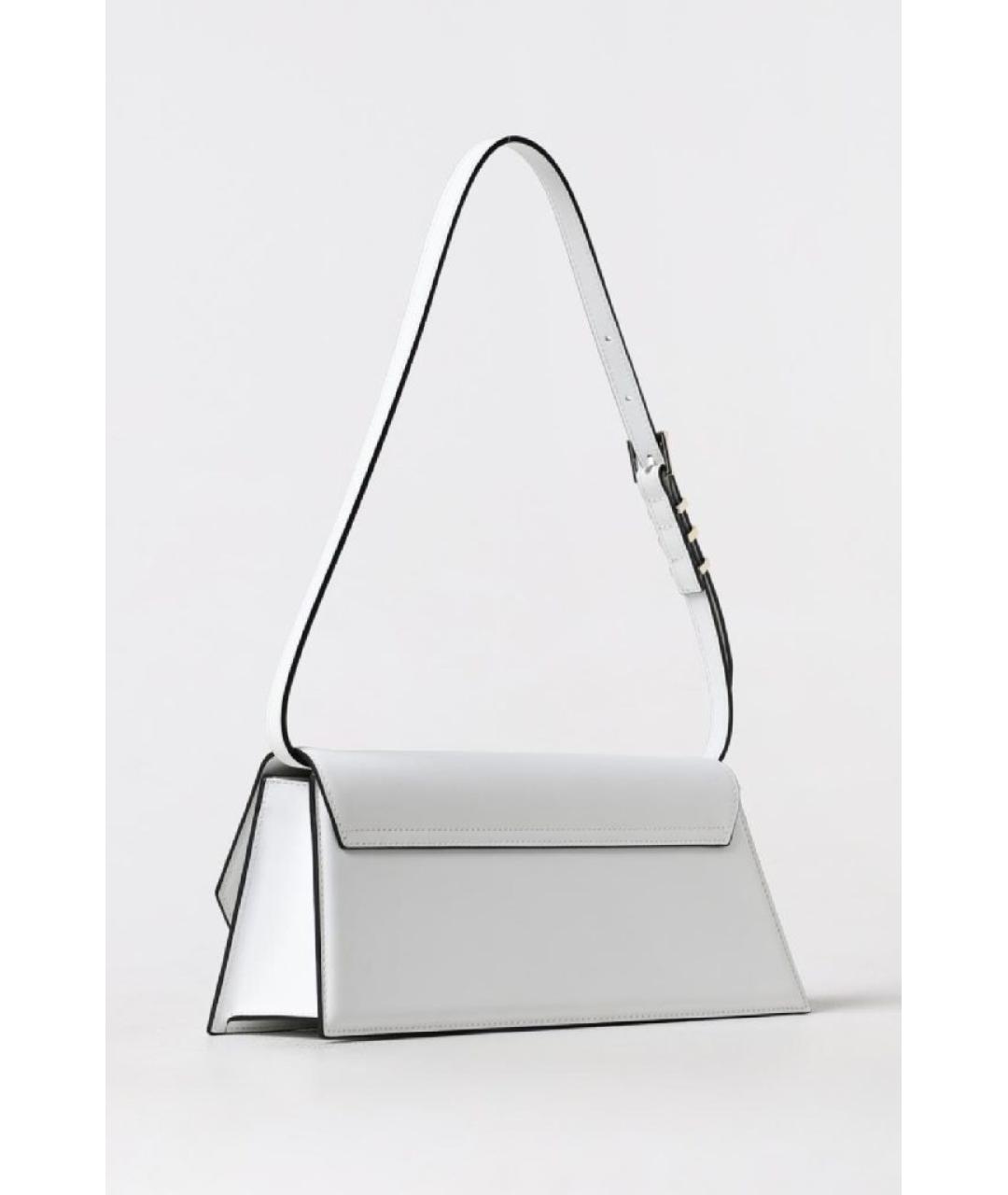 PATRIZIA PEPE Белая кожаная сумка через плечо, фото 2