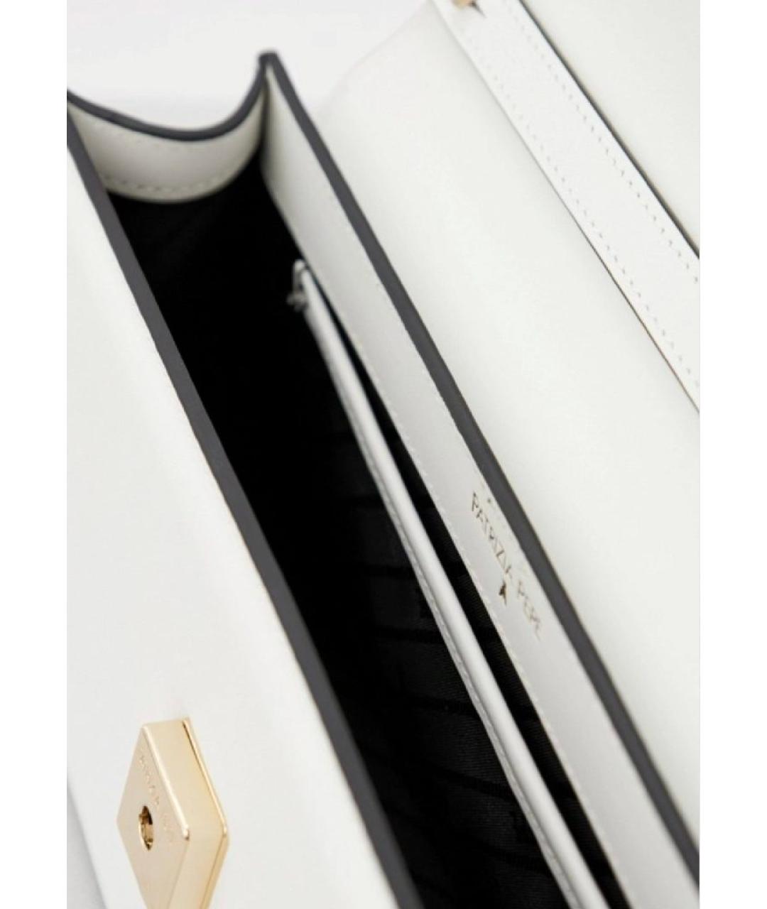 PATRIZIA PEPE Белая кожаная сумка через плечо, фото 4