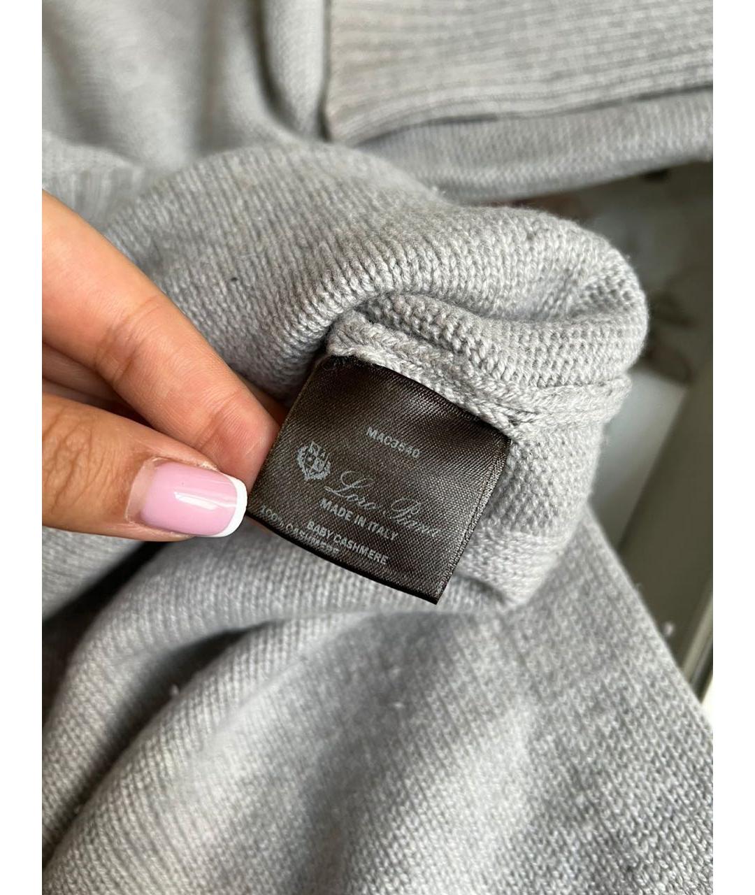 LORO PIANA Серый кашемировый джемпер / свитер, фото 4