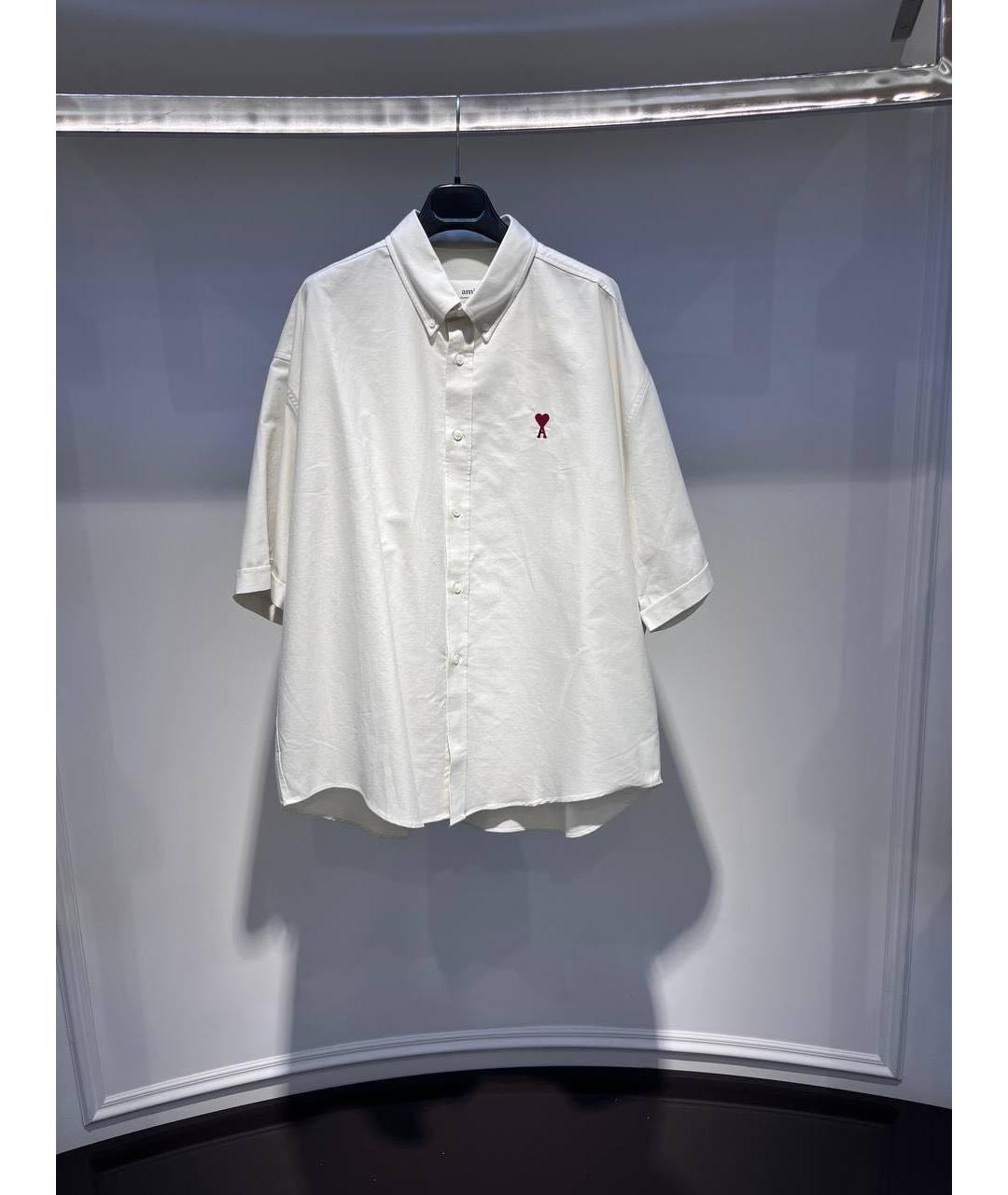 Ami Paris Белая хлопковая кэжуал рубашка, фото 3