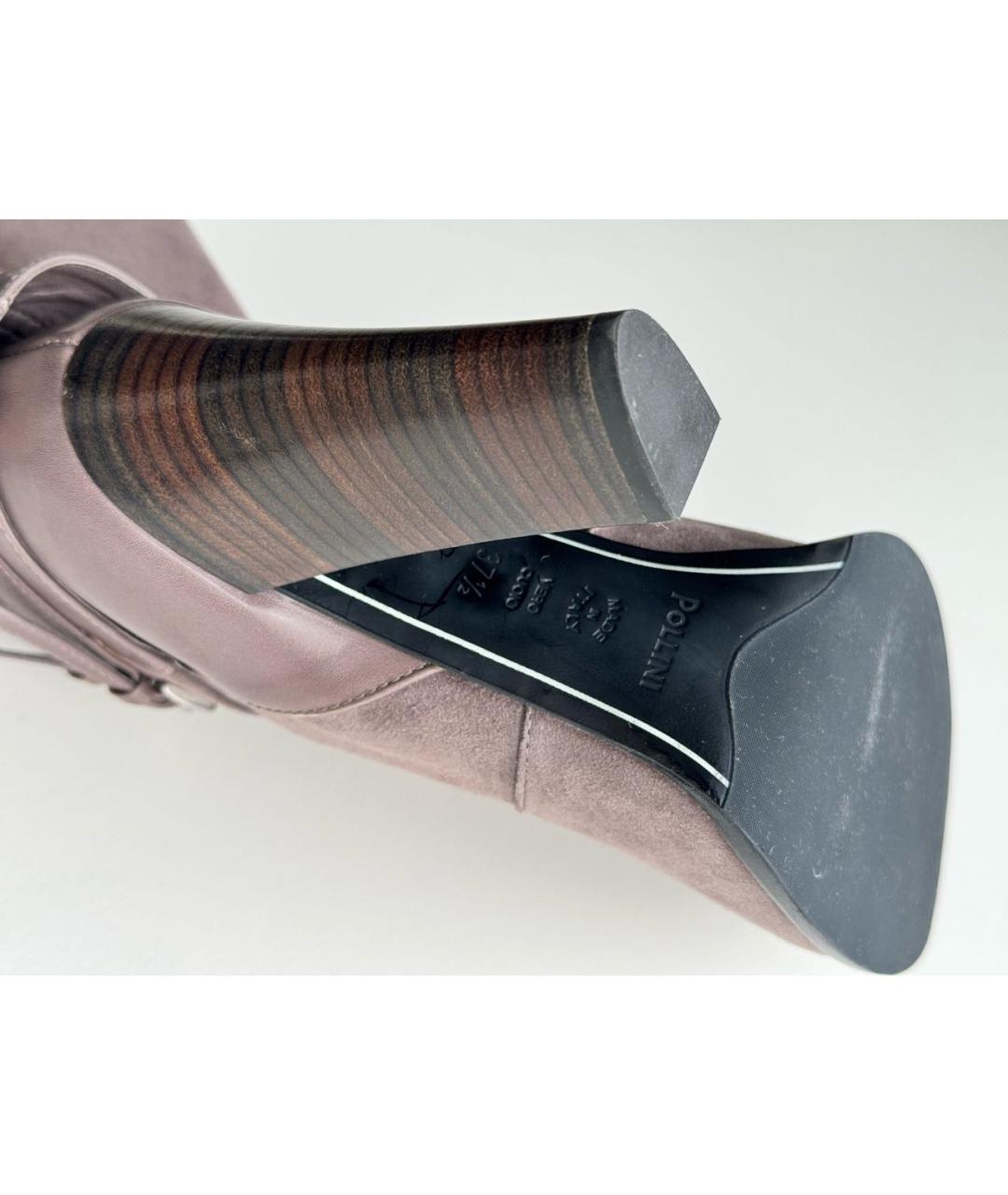 POLLINI Антрацитовые замшевые сапоги, фото 8