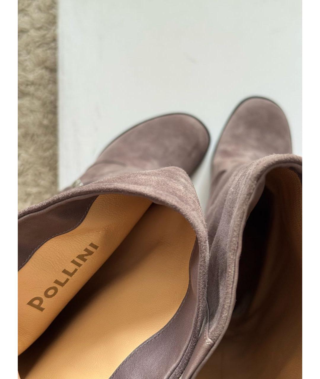 POLLINI Антрацитовые замшевые сапоги, фото 6