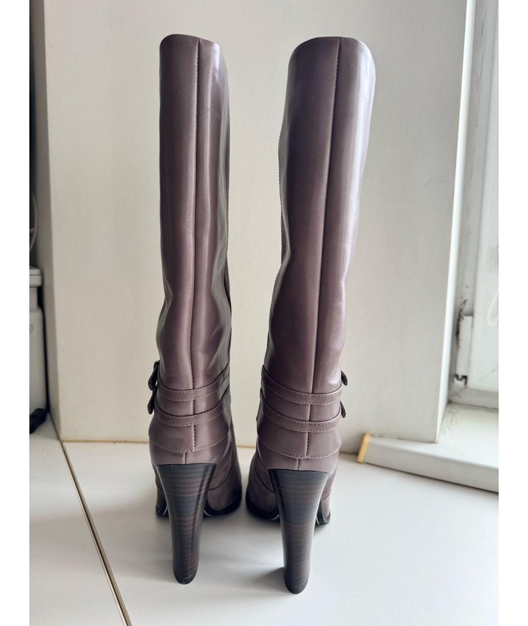 POLLINI Антрацитовые замшевые сапоги, фото 4