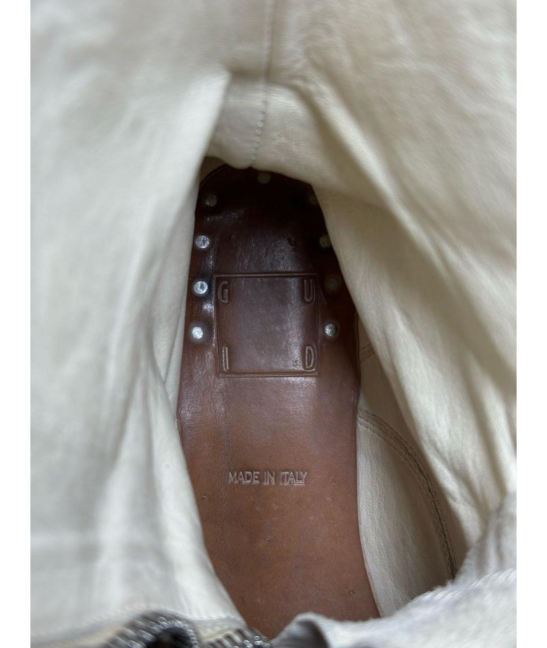 GUIDI Белые кожаные полусапоги, фото 8