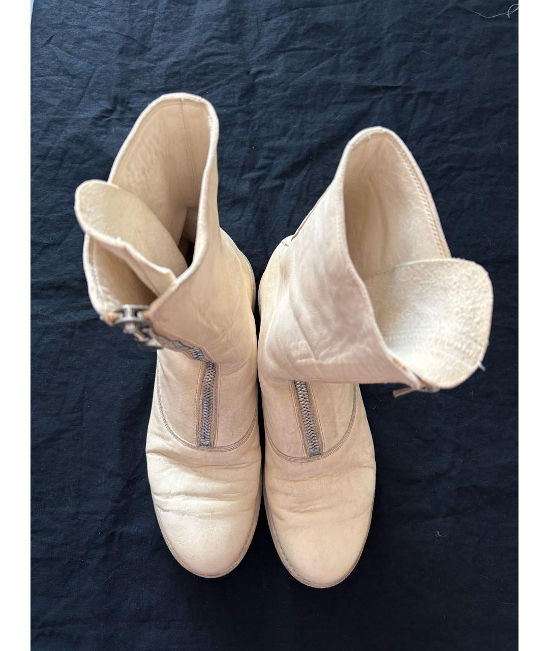 GUIDI Белые кожаные полусапоги, фото 3