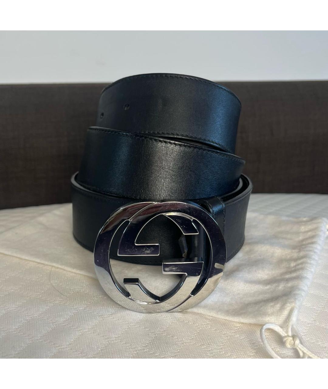 GUCCI Черный кожаный ремень, фото 7
