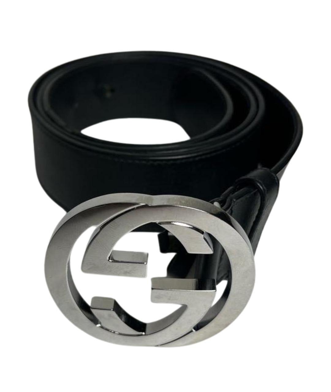 GUCCI Черный кожаный ремень, фото 1