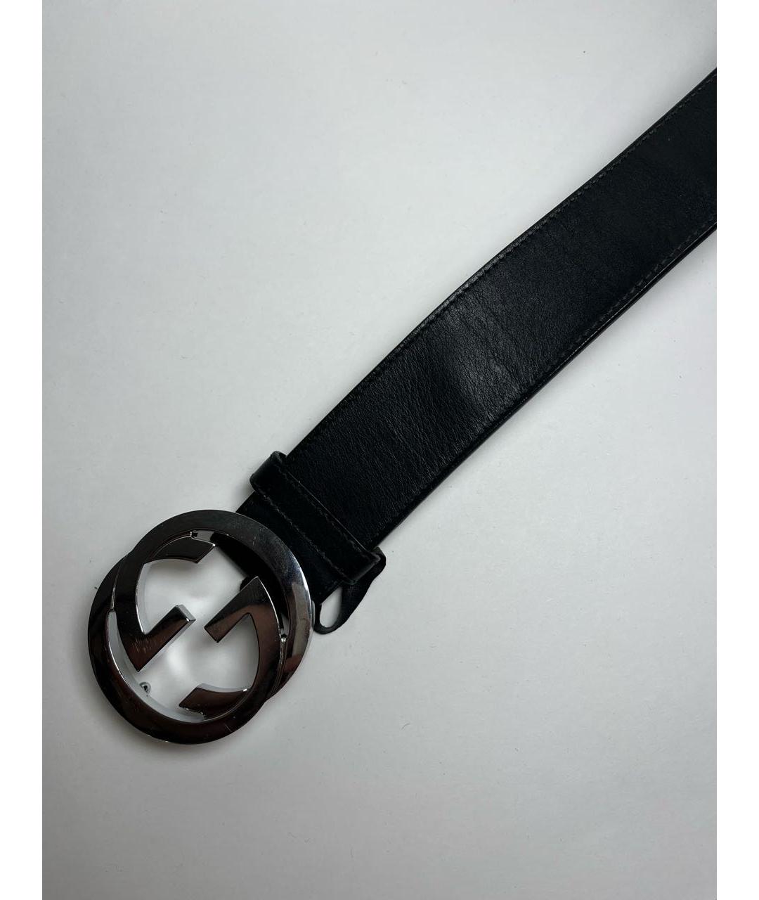 GUCCI Черный кожаный ремень, фото 2
