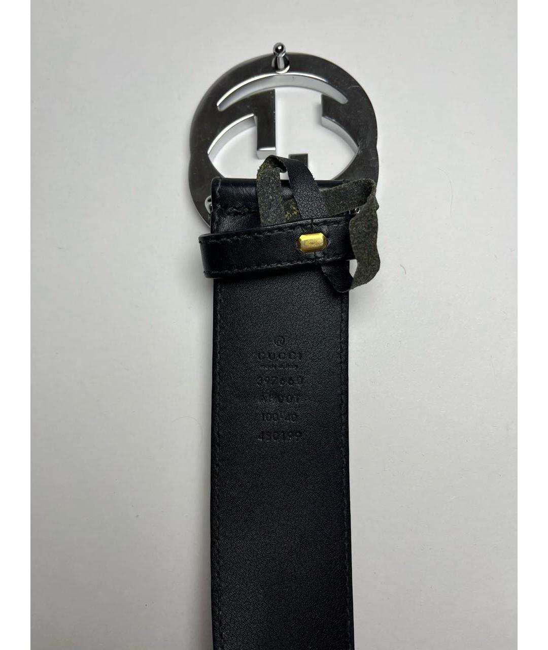 GUCCI Черный кожаный ремень, фото 3